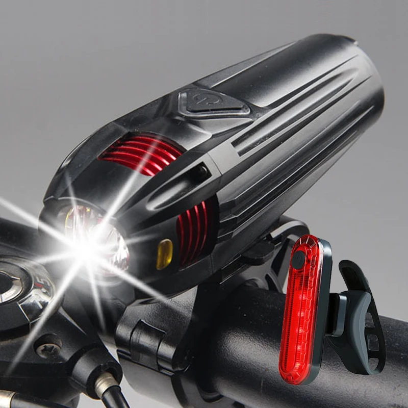 

Black Led Light For Bike Headlight Bycicle Lights Set Lantern Headlamp Rear Powerful Rechargeable Usb Mount For Flashlight Focus