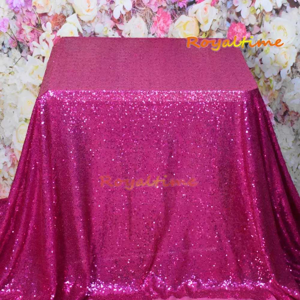 72x72in/90x132in Glitter Sequin RECTANGULAR Tablecloth - Fuchsia Table Cloth for Wedding Party Christmas Decoration | Дом и сад