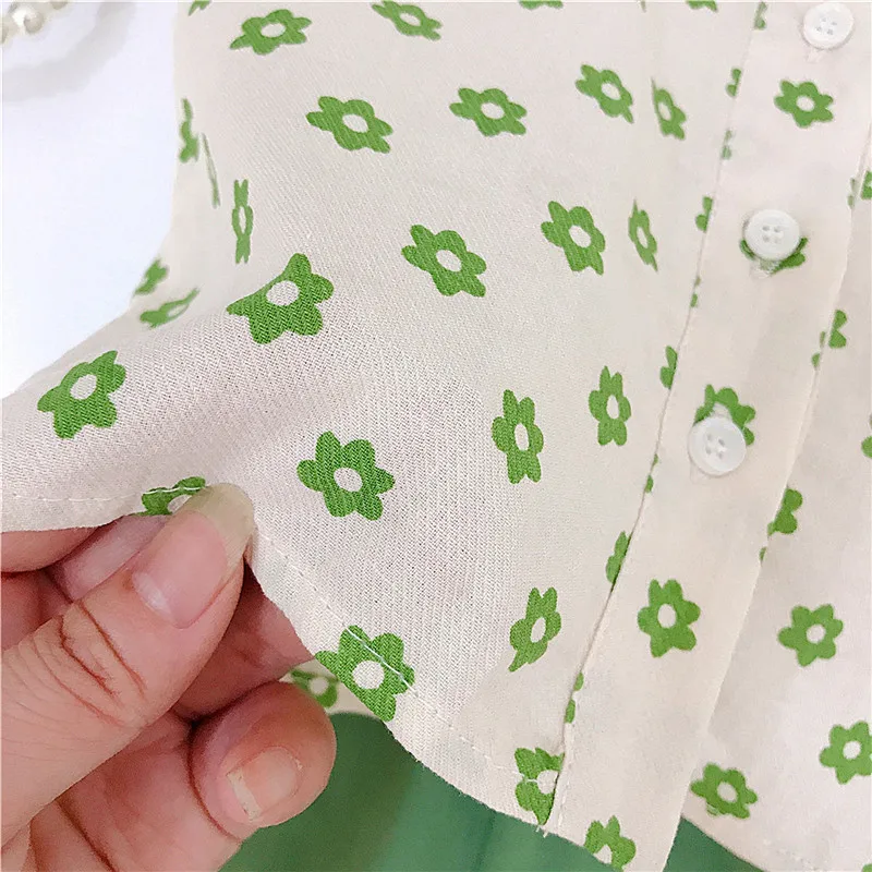 

Two Pieces Sleeveless Floral Clothing Set for Girls Fashion Summer Vest Shorts Children Kids Lovely Clothes New 1-6T