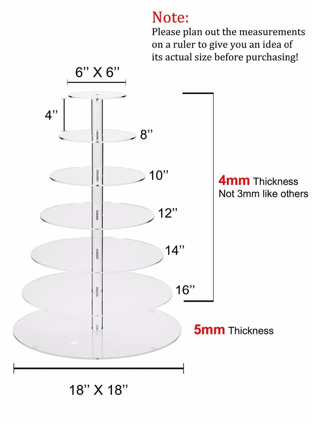 Free shipping 7 Tier Acrylic Cupcake Stand wedding decoration | Дом и сад