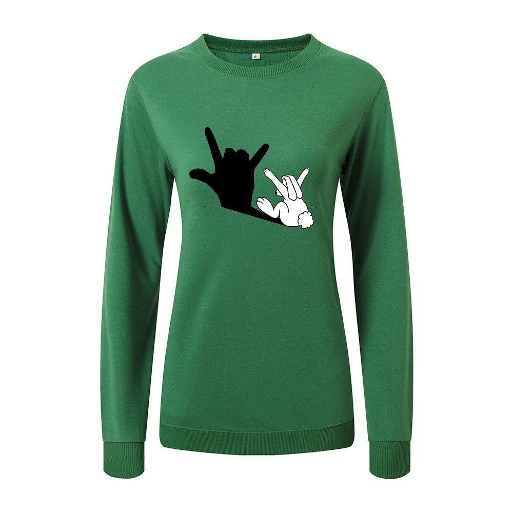 Женская кроличья Толстовка SINGRAIN повседневная большие размеры с рисунком толстые