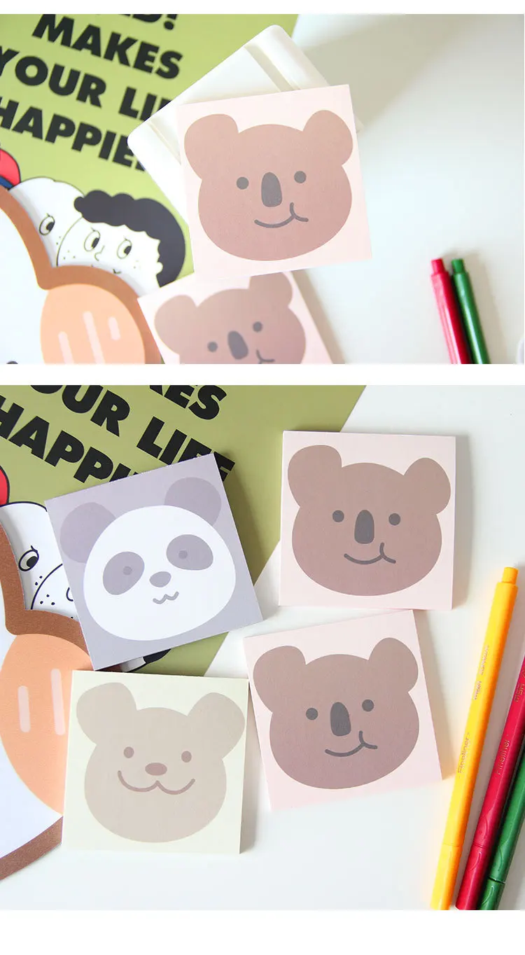 50 листов Kawaii панда, коала блокнот ежедневный DIY клейкий блокнот для заметок Escolar Papelaria школьные принадлежности милые канцелярские принадлежности