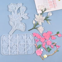 european flower branches epoxy resin molds fondant mold diy jewelry cake decorating tools chocolate gumpaste candy clay moulds