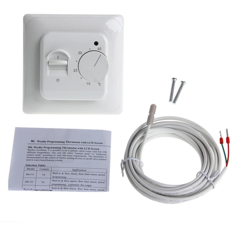 

Floor Heating Thermostat Air Condition Temperature Controller Switch 16A 220V