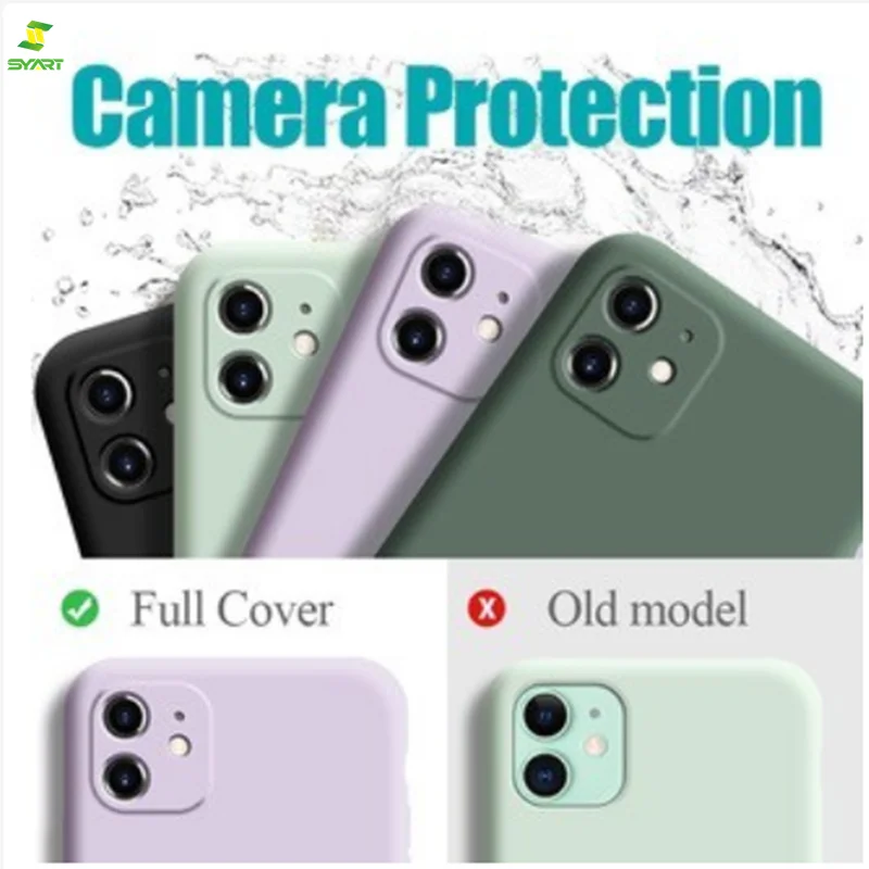 Чехол из жидкого силикона для iPhone X 12 11 Pro Max Mini XR XS противоударный мягкий чехол с