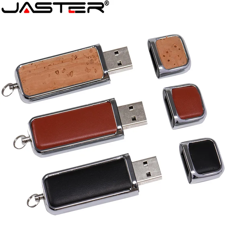 JASTER деловой металлический кожаный Usb флеш накопитель 4 ГБ 8 16 32 Гб флешка 64 заказ