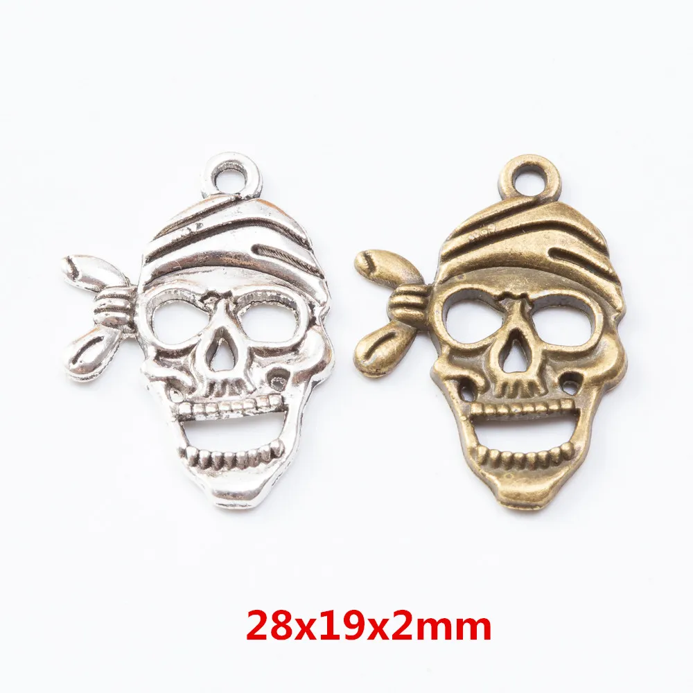 

30 штук Ретро металлический сплав цинка череп кулон для DIY Ювелирные ожерелья ручной работы изготовление 7370