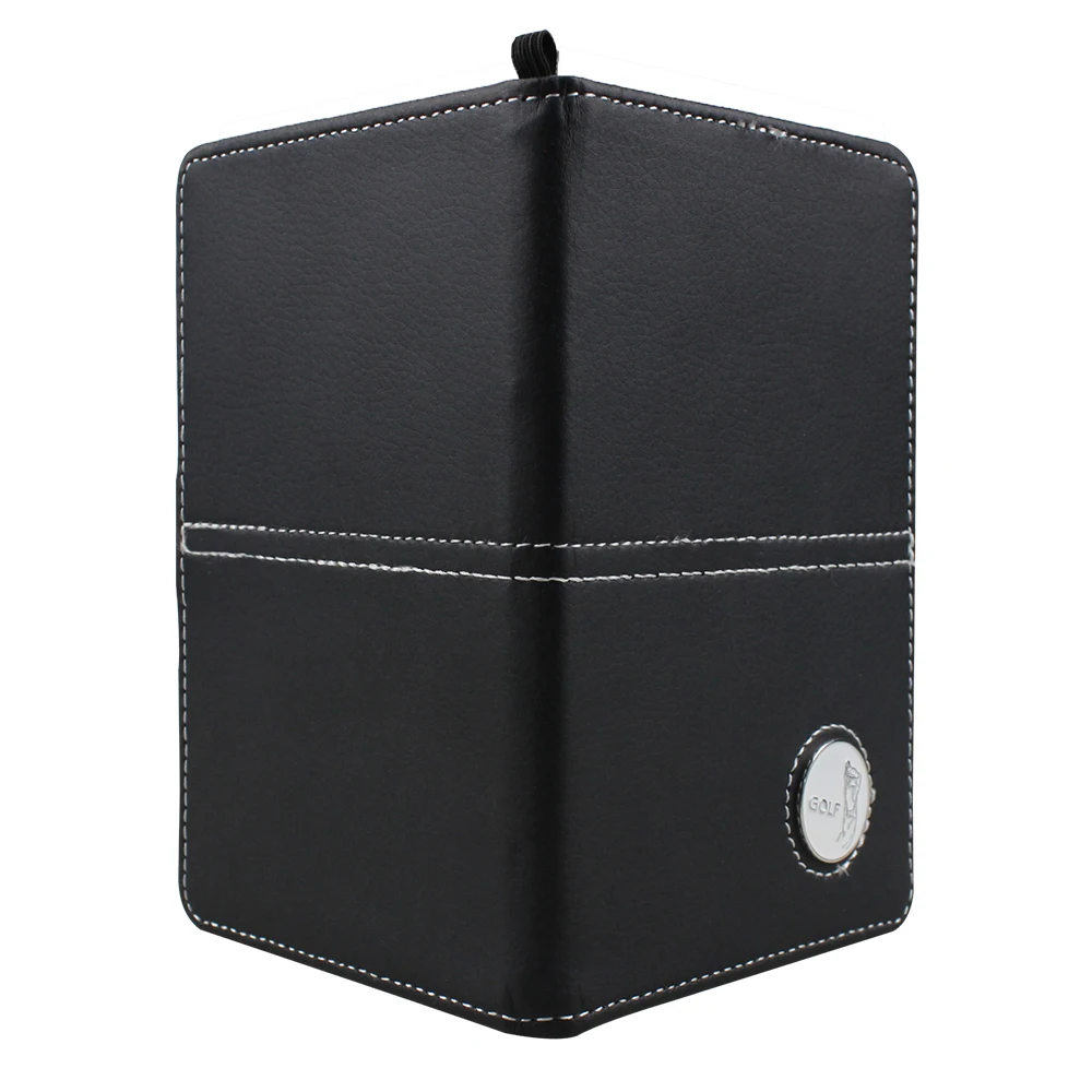 Golf Scorecard Holder Leather Score Card With Hook Ball Marker Supplies
