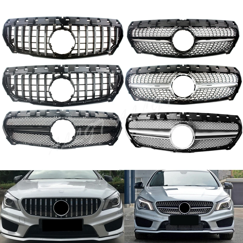 Передний гоночный заготовка Бампер решетка для Mercedes Benz W117 CLA Class 2013 2014 2015 2016 GTR Diamond