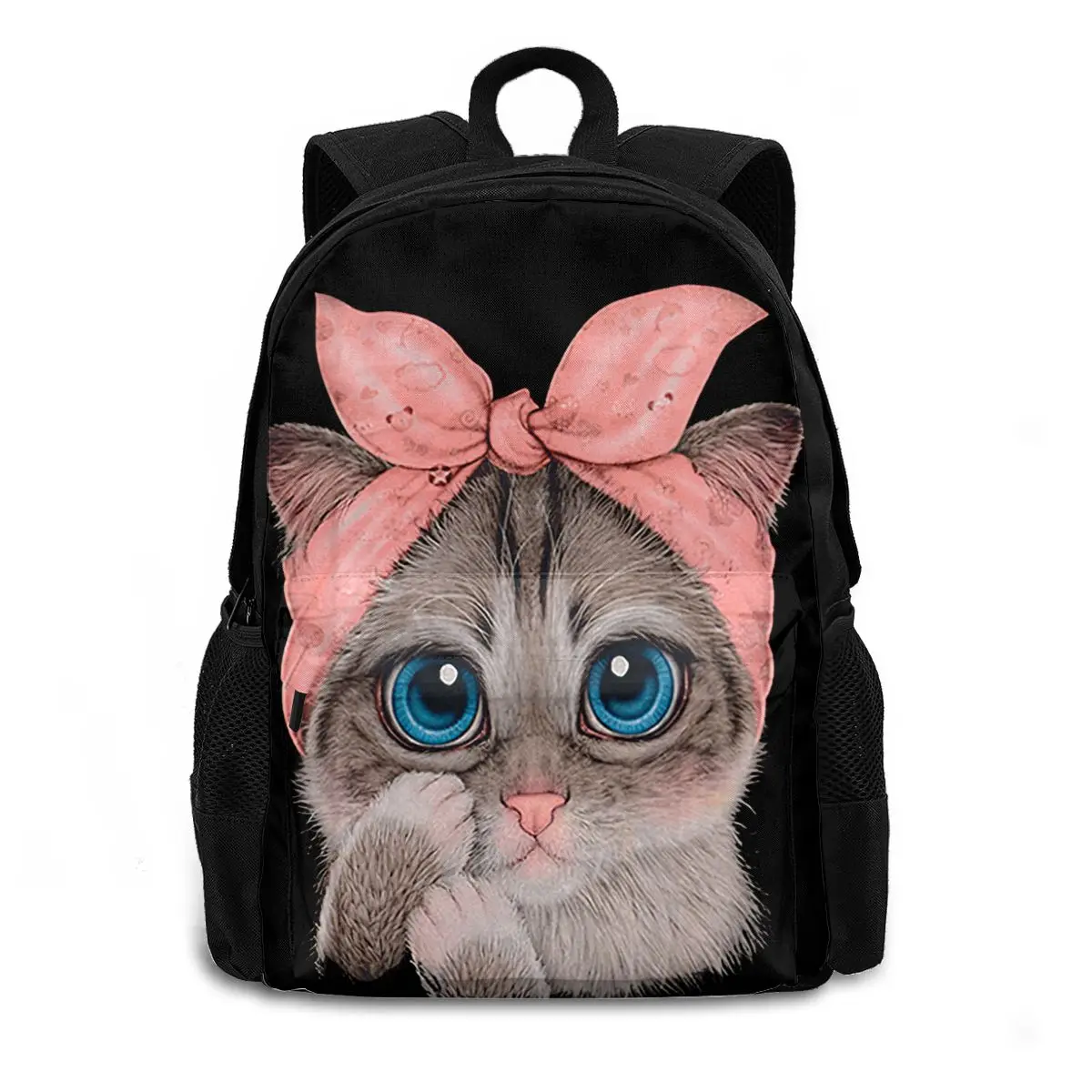 

3D Cat Backpacks Fits 15in Laptop for Teenage Boys Girls Students Women Casual Daypacks Travelling Backpack Personal Rucksack