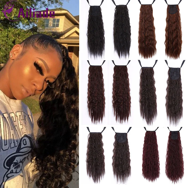 Накладные пряди из вьющихся синтетических волос AILIADE конский хвост 22 дюйма 18