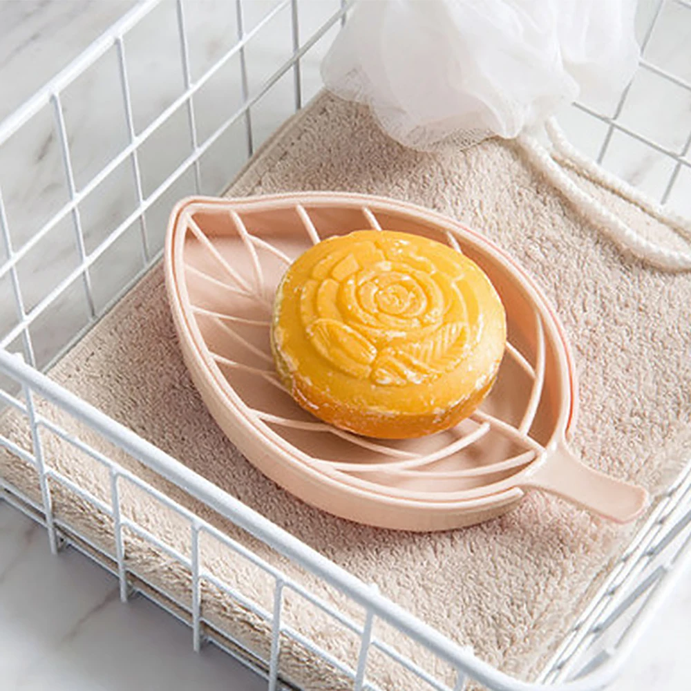 New Design Leaf Shape Soap Box Plastic Dispenser Dish Case Holder Double Layer Anti-skid Drain Bathroom Storage | Обустройство дома