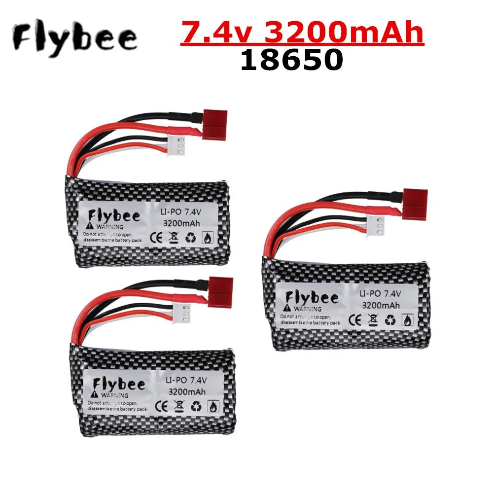 Литий-полимерная батарея 7 4 В 3200 мАч 18650 для Q46 Wltoys 10428 12428 12423 RC вертолет автомобиль