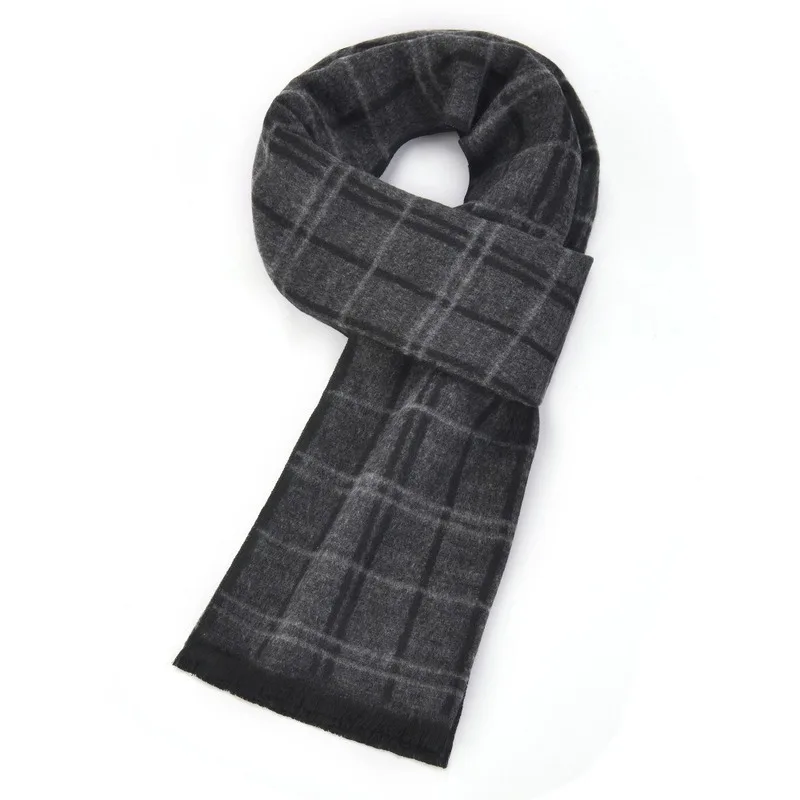 2020 autumn and winter new men's plaid scarf brushed outdoor cold and warm casual fashion European and American long bib