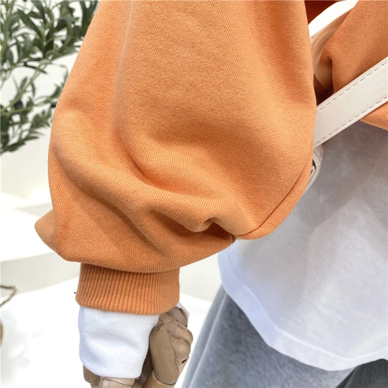 

Spring New Round Neck Fun Cartoon Pattern Loose Slimming pullover Long-Sleeved Sweatshirt Women's Top Hoodies