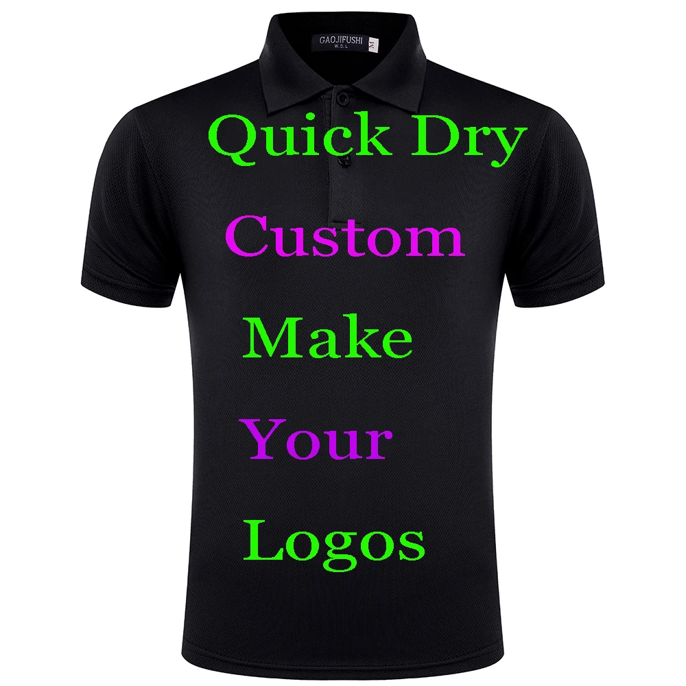 Рубашки поло мужские быстросохнущие спортивные уличные с вышивкой