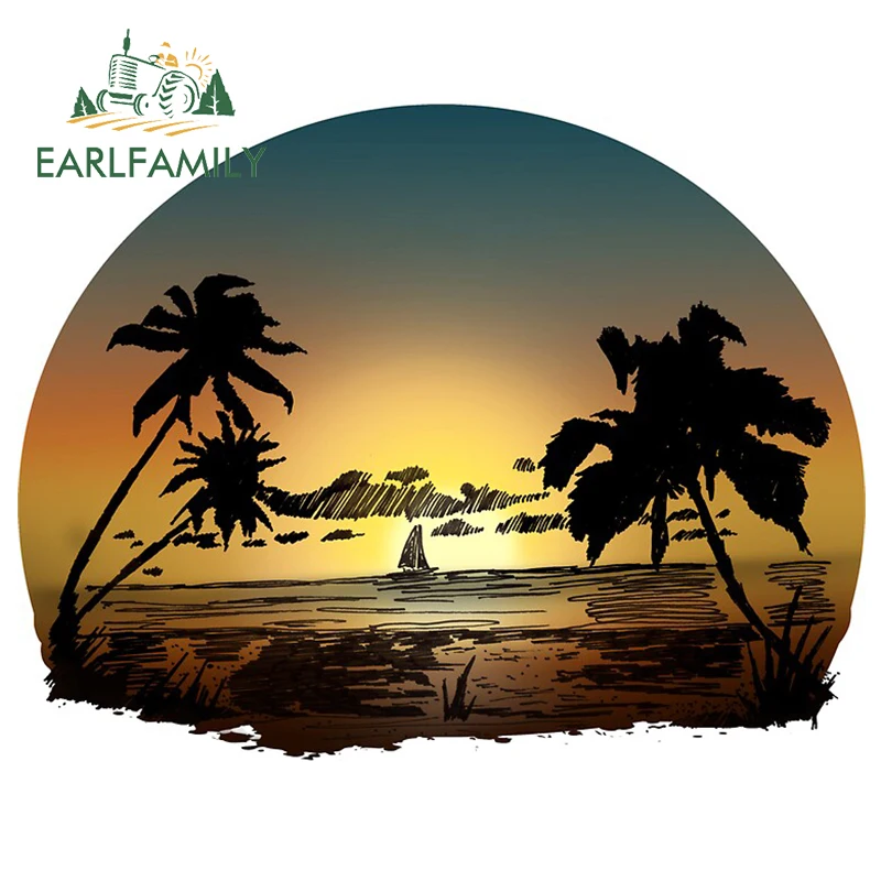 

EARLFAMILY 13cm x 10cm for Sunset Dusk Car Styling Stickers Bumper Trunk Waterproof Car Decals Car Accessories Home Decor