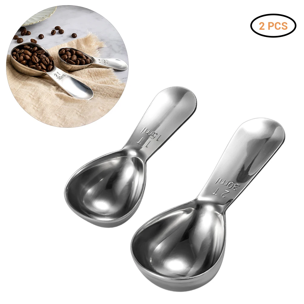 2 шт. 304 мерная ложка из нержавеющей стали Антикоррозийная пищевая шкала кофейные