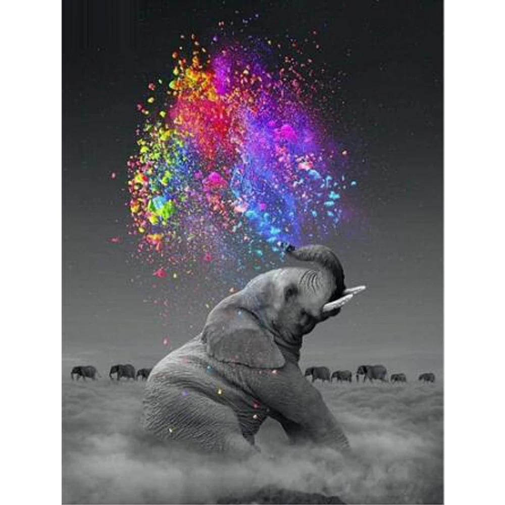 Алмазная живопись Слон 5D квадратная/круглая 3D вышивка крестиком стразы домашний