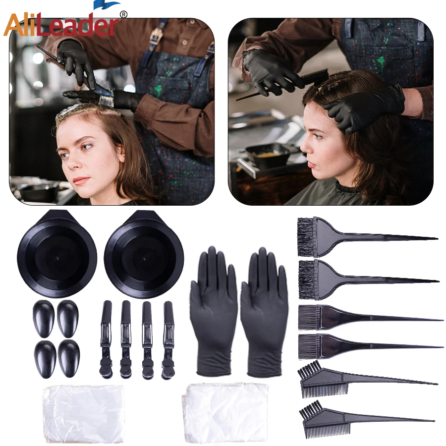 Alileader Набор для раскрашивания волос кисти парикмахерских миска набор