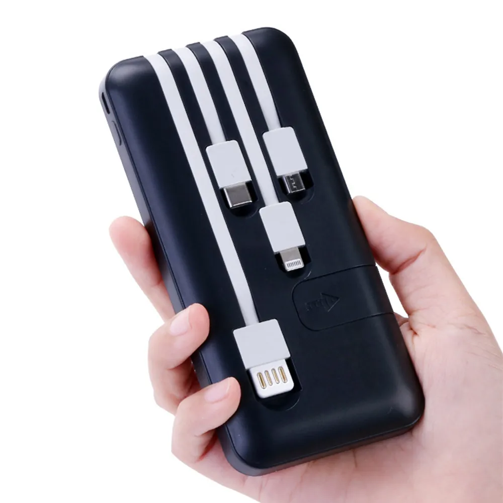 Power Bank 10000 мАч с 4 USB кабель для передачи данных Внешняя батарея портативное