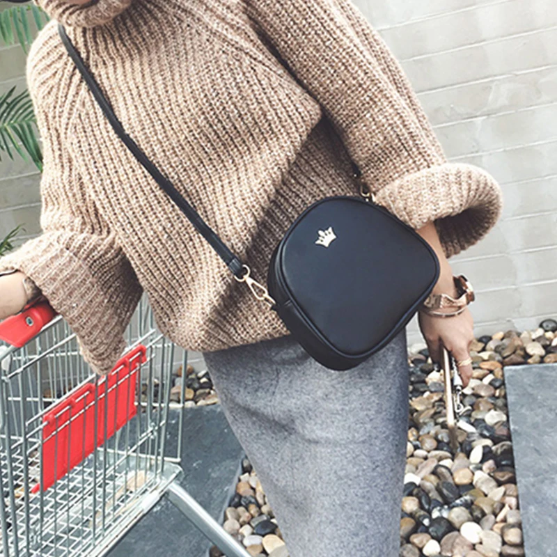 

Bags For Women 2020 New Shoulder Bag Fashion Handbag Phone Purse Imperial Crown PU Leather Women Small Shell Crossbody Bag