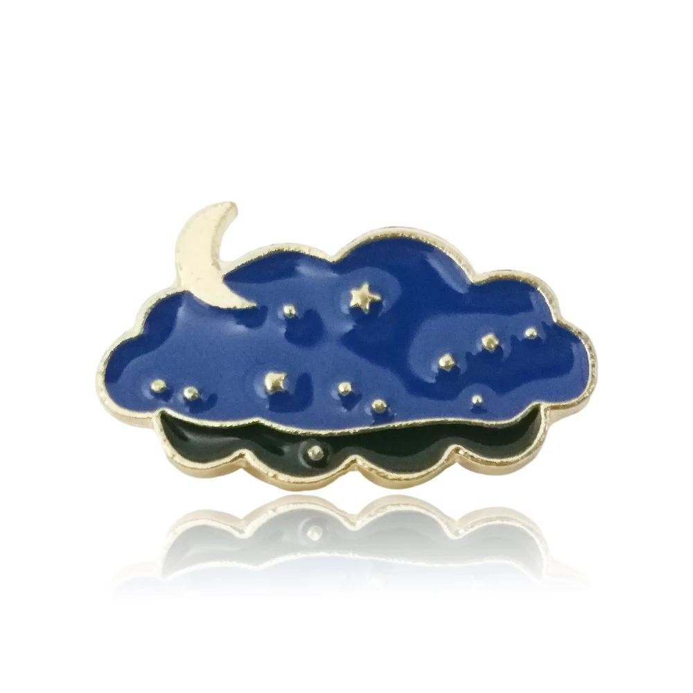 

Cartoon Shirt Brooch Vintage Moon Star Clouds Enamel Pins Adventure Explore Camping Badges for Women Shirts Lapel Pin Jewelry