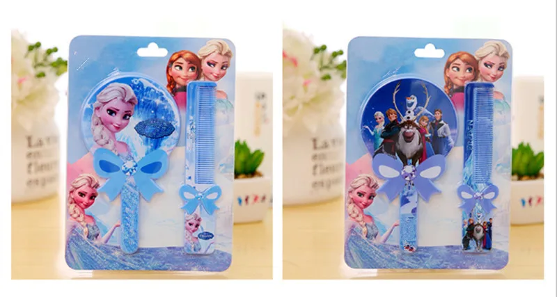 Random 1PC Дисней Холодное сердце Кукла Детская расческа лед и снег принцесса Анна Эльза волосы щетки зеркальный костюм Уход за волосами игрушки День рождения Дети девочка подарки - Цвет: Random 1PC