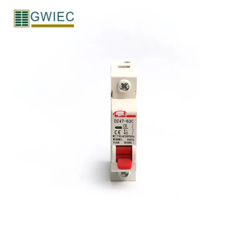 GWIEC China Cheap Price Dz47-63 230V Single Pole MCB Electrical Miniature Circuit Breaker | Breakers
