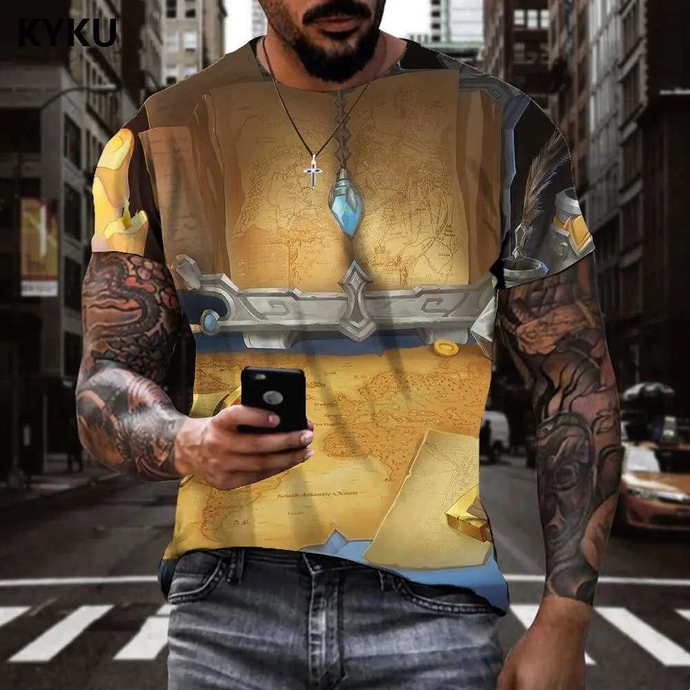 

3d-футболка с компасом, Мужская футболка с картой, повседневные Забавные футболки с свечами, Ретро футболка с принтом в стиле хип-хоп, аниме о...