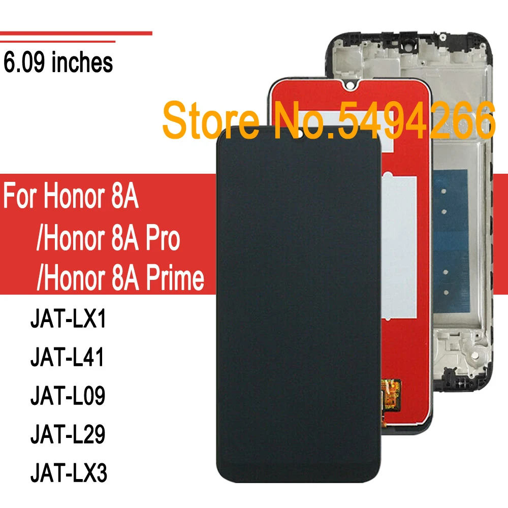 ЖК-дисплей с сенсорным датчиком в сборе для Huawei Honor 8A/8A Pro/Prime Φ LX1 L09 L29 модуль 8A