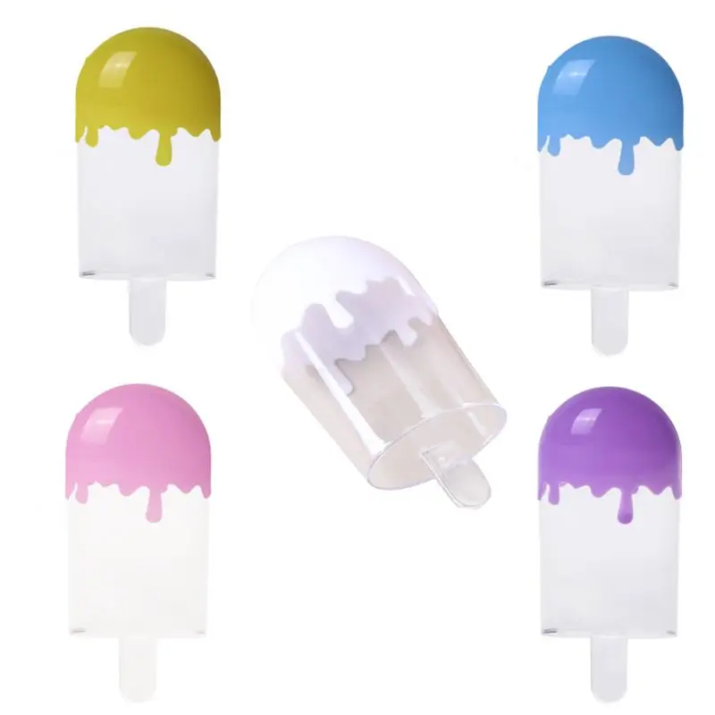 

2022 New 12Pcs Ice Cream Shape Candy Box Plastic Candy Treat Case Transparent Candy Container for Birthday Wedding Party