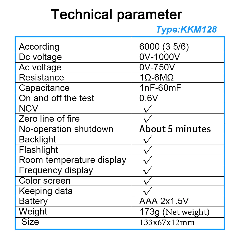 Сенсорный мультиметр цветной экран ультра тонкий Измеритель сопротивления