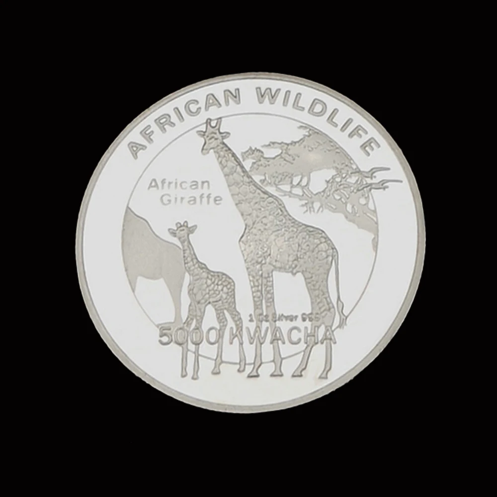 

2015 African Wildlife Giraffe Commemorative Silver Challenge Coins Collectibles