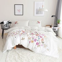 soft cotton embroidery duvet cover set hotel qualityhypoallergenic duvet cover with button closure matching shams kingwhite