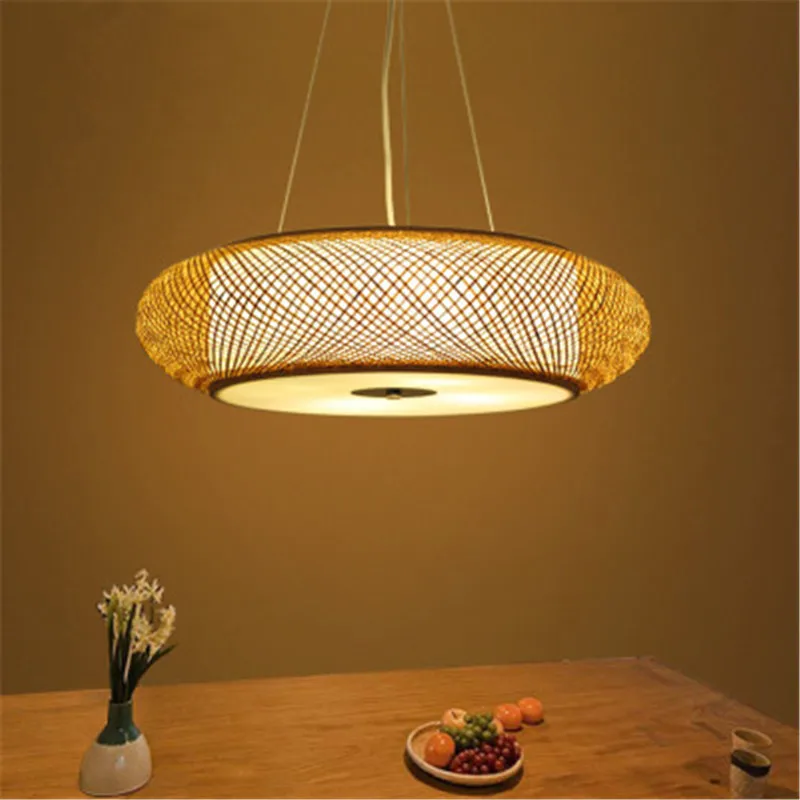 

Wood Bamboo Cage Pendant Lamp Creative Chinese New Style Handmade Living Room Tea Room Lamp Fixtures Free Shipping