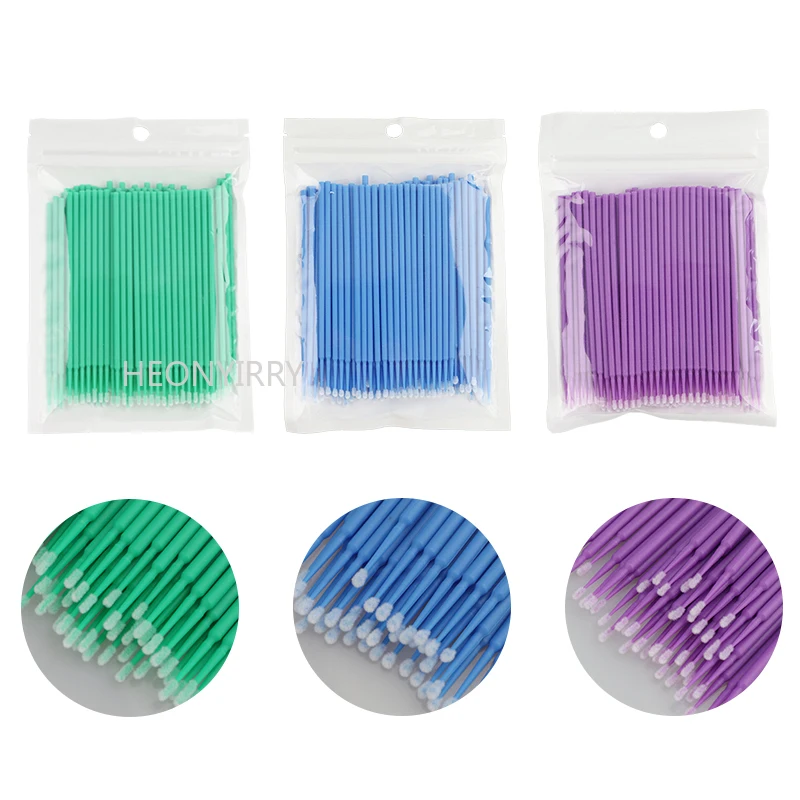 100Pcs/оптовая продажа Одноразовые ресниц микро щетки тампоны для снятия туши