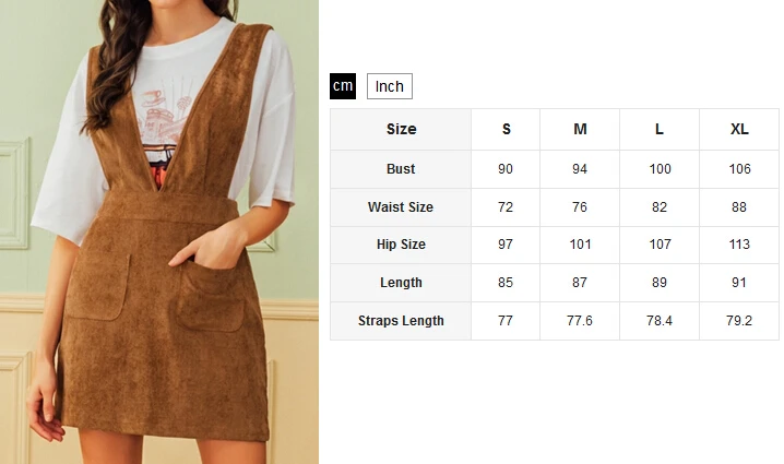 Женское Повседневное платье комбинезон однотонное вельветовое трапеция выше