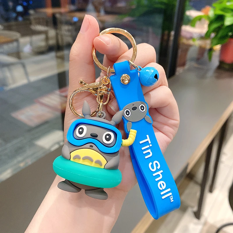 

Брелок Тоторо с милым мультяшным 3d-рисунком, силиконовый брелок для ключей с животным, кошкой, сумкой, рюкзаком, автомобильным кулоном для м...