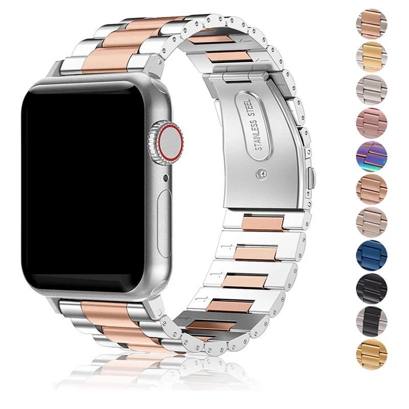 Ремешок для наручных часов Apple Watch детей 4 5 6 44 мм 40 42 38 версия 1/2/3 металлический