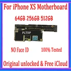 Материнская плата для iPhone XS, 64 ГБ, 256 ГБ, 512 ГБ, без распознавания лица, с системой IOS, для iPhone XS, разблокированная логическая плата iCloud, полностью протестирована