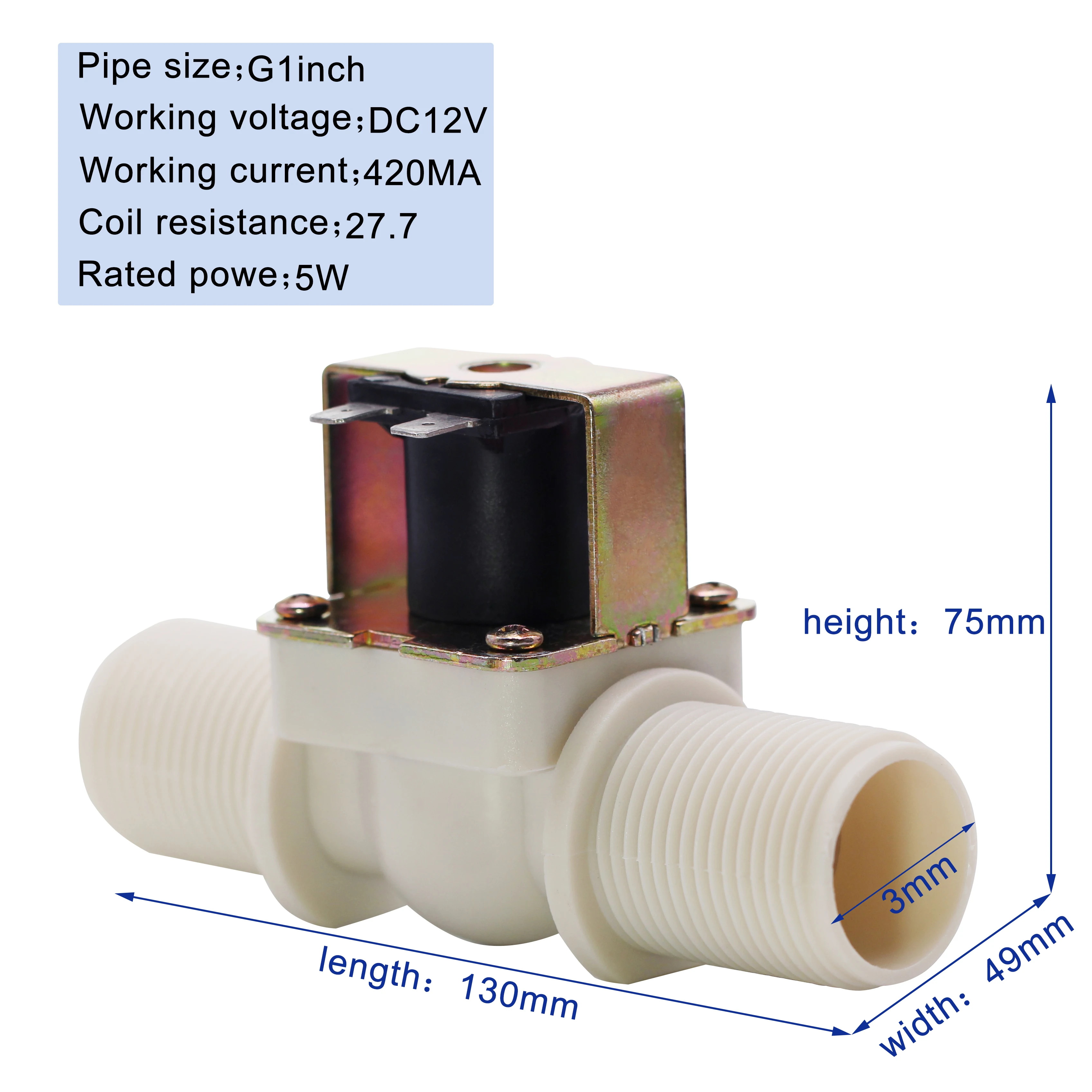 Электромагнитный клапан 1 дюйм 12 В постоянного тока магнитный нормально
