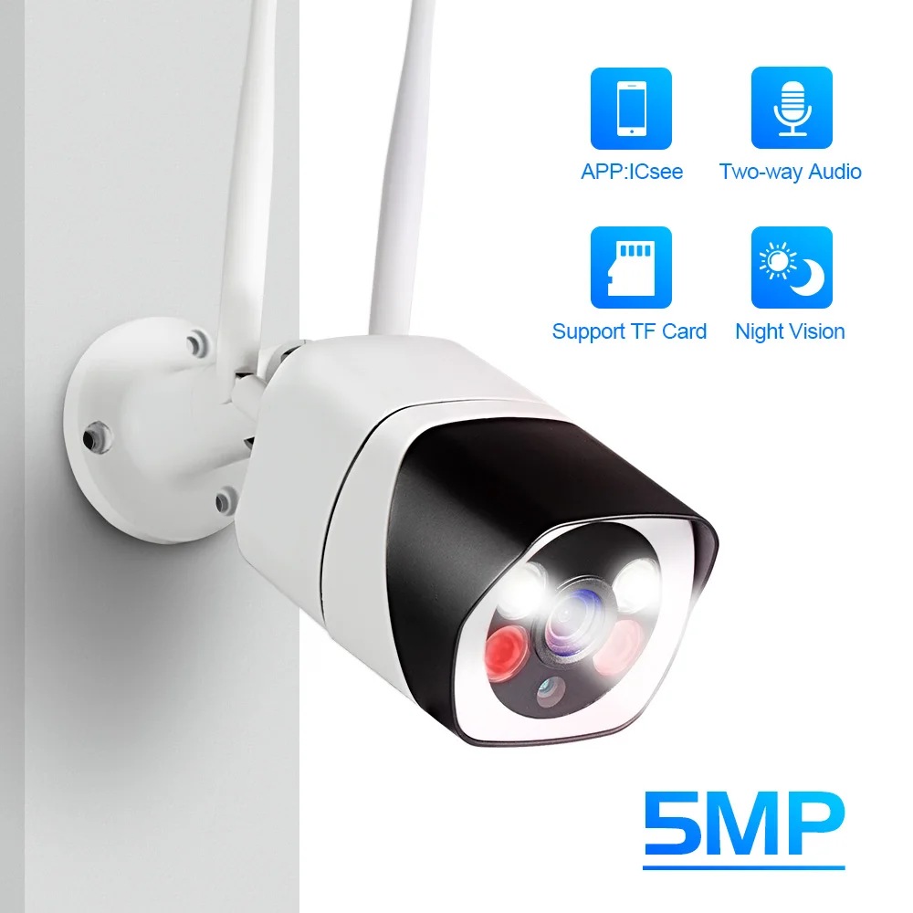 Fuers HD 5MP Wifi IP камера 1080P Беспроводная Проводная CCTV цилиндрическая наружная