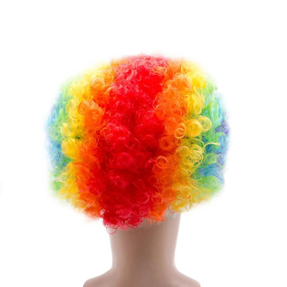 Similler аниме курчавые вьющиеся короткие парики Радужный красочный синтетический