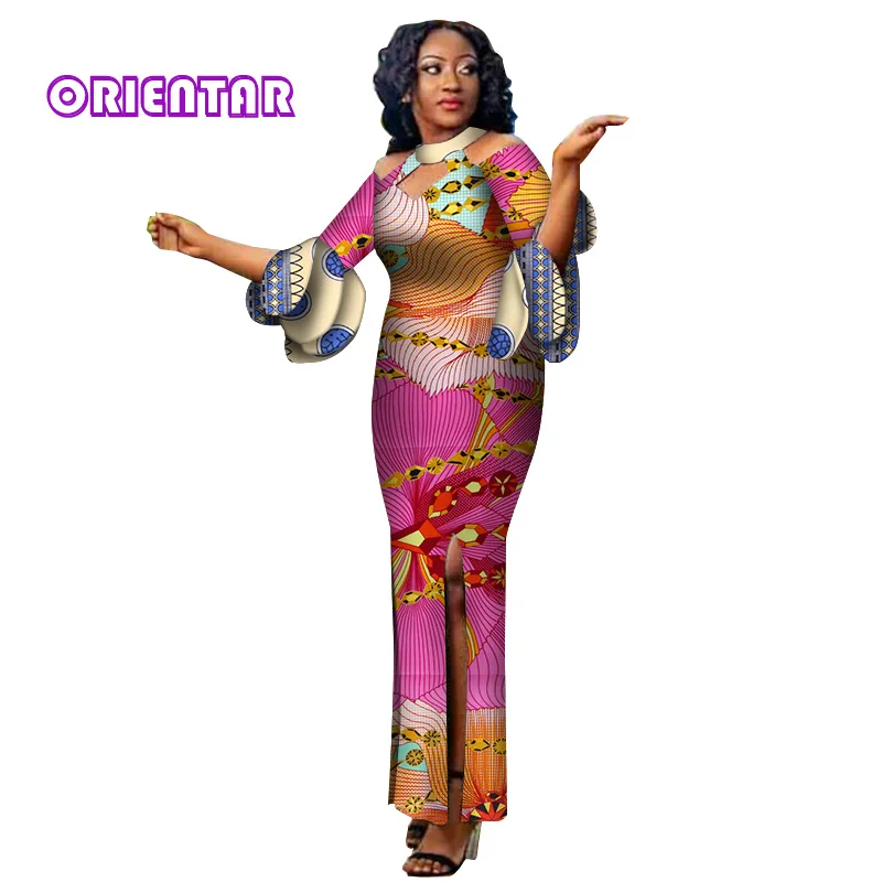 Базен африканские платья для женщин принт Splice длинные Дашики платье в