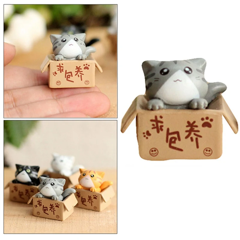 

Mini Cute Cat Resin Craft Miniature Figurine Fairy Resin Hand-painted Animal Fairy Home Decoration Figurines Gifts 2021 New