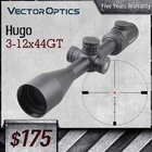 Оптический прицел Hugo 3-12x44GT SFP Vector Optics, винтовочный оптический прицел с нулевым сбросом и блокировкой, 11 уровней освещения BDC и диапазоном, сетка для снайпера