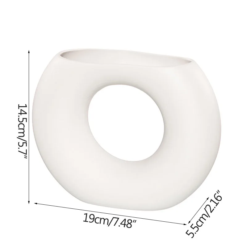 

Nordic Semicircle Porcelain Flower Vase Living Room Decoration Ornament Crafts Dry Flower Arrangement Vases Home Supplier Gifts