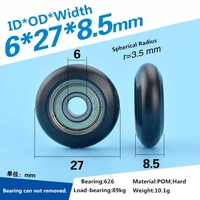 5pcs sliding door delrin coated round pulley wheel 626 bearing roller 6x32x8 5mm for furniture drawer parts