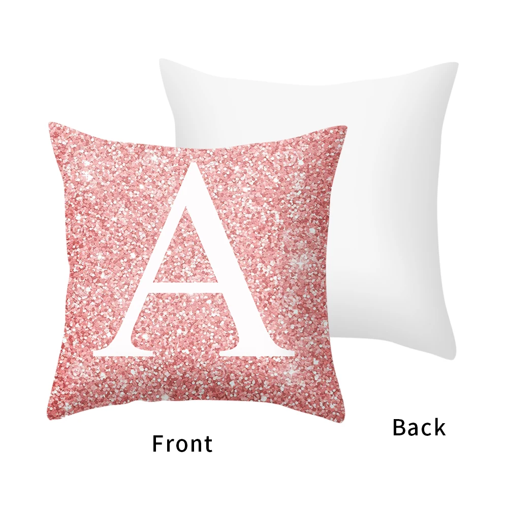 Розовая английская Подушка с алфавитом чехол из полиэстера в скандинавском
